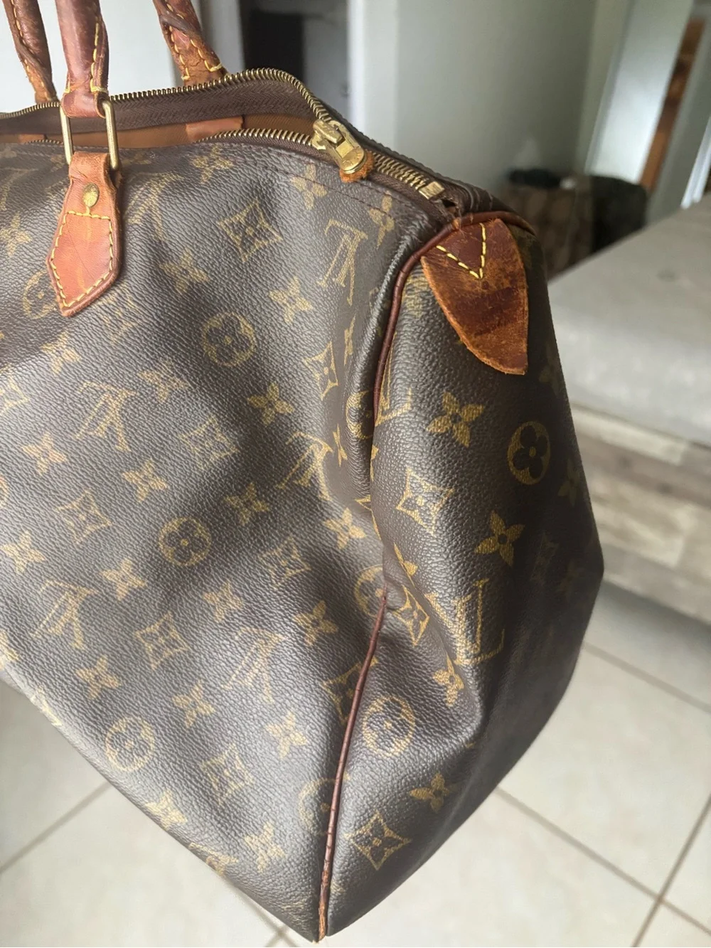 Louis Vuitton Brown Monogram Travel Satchel